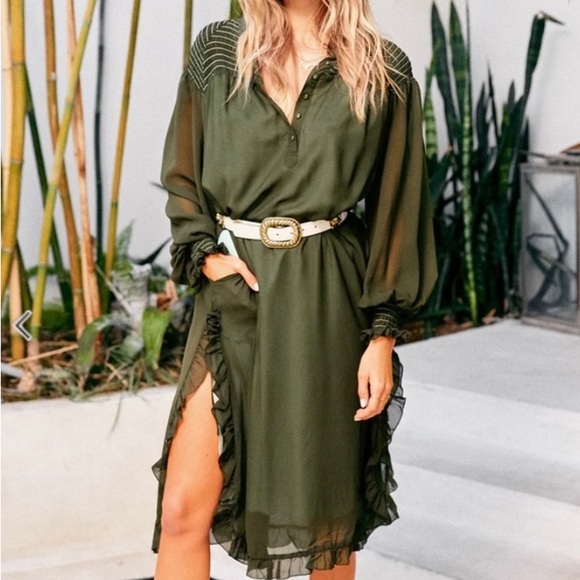 Women’s Green We are HAH Street Sweeper Dress - Picture 2 of 8